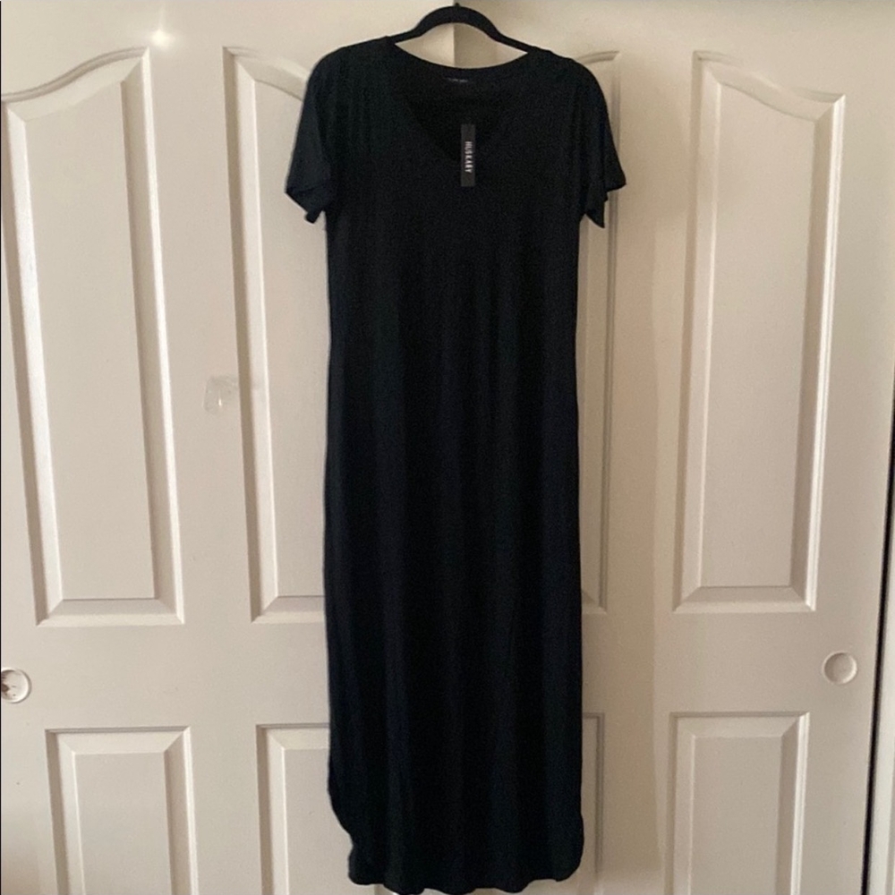 Huskary Elegant Black Maxi Dress. Size S